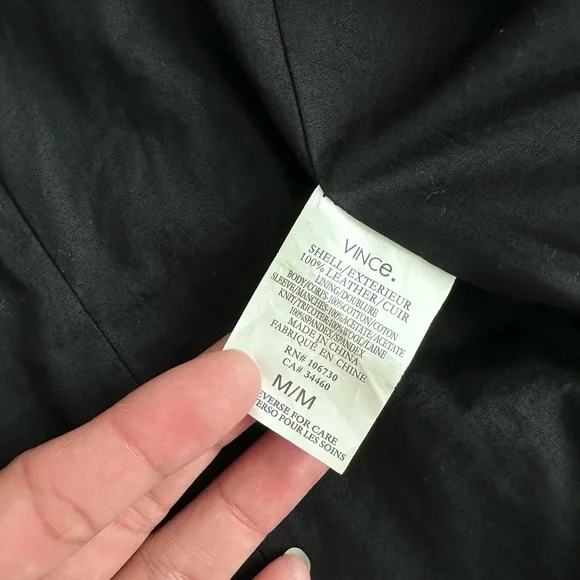 VINCE WOMEN’S LEATHER MOTO JACKET Asymmetrical Zip Fitted Size/M~ Orig. $1195 - Picture 9 of 13